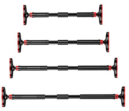 FORIDE Klimmzugstange Klimmzugstange für Oberkörper Workout Klimmzugstange Verstellbarer Stahl Gepolsterter Griff Türstange Keine Schrauben/Bohren Hilfswaagerechte Klimmzugstange Built Bar Home Gym