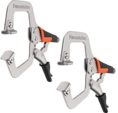 Housolution C-Zwingen, 2 Stück 11 Zoll Rutschfest Schnellspannzwinge Zange Schwer Schraubstock C Klemme mit Drehgelenk Pads Schwenkschrauben für Schränke Schweißen Schnelle Einfache Montage, Schwarz