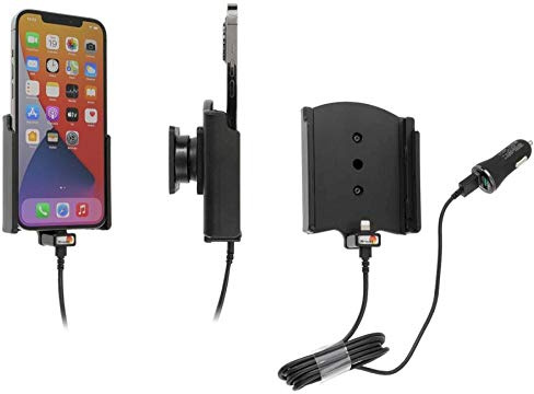 Brodit Gerätehalter 721236 | Made IN Sweden | mit Ladefunktion für Smartphones - Apple iPhone 12 Pro Max, Schwarz