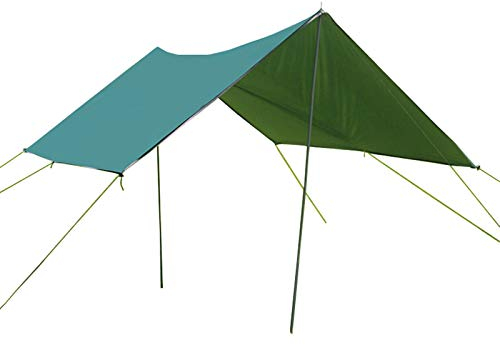 Camping Plane, Sun Shade Sail, Hängematte Rain Fly Tent Tarp, Tragbare Leichte wasserdichte Winddichte Camping Shelter Für Schnee Sunshade Für Camping Picknick Wandern Im Freien (Green)