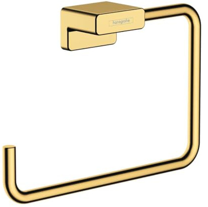 hansgrohe AddStoris - Handtuchring, Handtuchhalter für Wandmontage, verdeckte Befestigung, Badezimmer Zubehör, Polished Gold Optic, 41754990