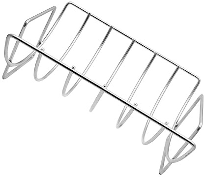 HEMOTON 1stk Grill Rib-Rack Für Smoker Rippe BBQ-RIPP-Rack-Halter Bratenrost Aus Edelstahl BBQ-Rib-Rack Rib-Rack-Halter Bratenhalter Rib-bräter Werkzeug Rostfreier Stahl Steak Fischspieße
