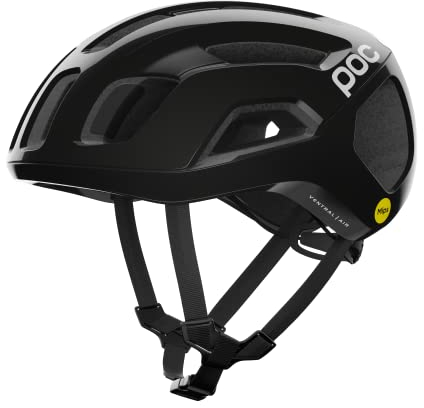 POC Ventral AIR MIPS Rennradhelm - Fahrradhelm mit präzisen Belüftungsöffnungen und integrierten Kanälen für einen kontrollierten Lufteintritt, Uranium Black