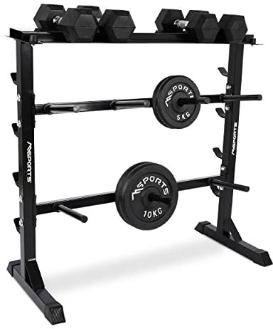 MSPORTS Hantelablage Premium Hantelständer Kurzhantelablage aus Stahl bis 400 kg belastbar - Langhantelablage Langhantelständer Gewichteständer