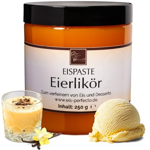 Eierlikör Eispaste Aroma Eis Desserts Pralinen Zum Verfeinern von leckerem Eis Getränke Kuchen Kekse Tortencremes Desserts uvm. Inhalt 250 g