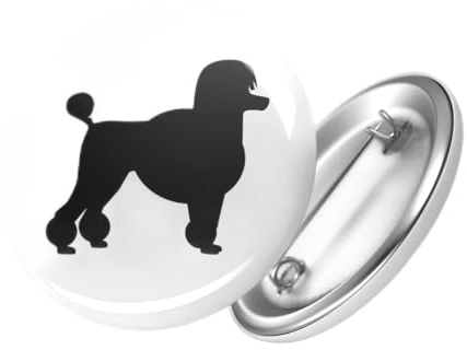 Huuraa Button Pudel Silhouette Geschenk Größe 25mm Pudel Geschenkidee
