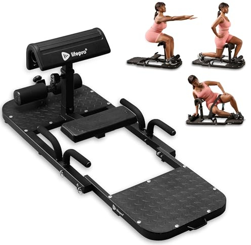 Lifepro Hip Thrust Machine – Adjustable Glutes Workout Equipment for Home – GluteBlast Foldable Booty Builder, Sissy Squat Machine, Thrust Glute Bench, Home Gym Glute Workout