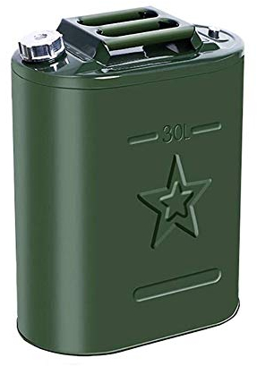 Kraftstoffkanister Benzinkanister Kraftstoff Kraftstoffdose, Notfall -Benzin -Tank, Green Metal Automotive Jerry Can - 1 0l/25l/30l Auto Ersatzkraftstofftank (Size : 30L)