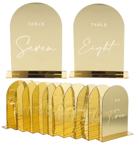 MAGICLULU 10st Platzkarten Tischnummern Für Den Hochzeitsempfang Tischkarten Tischnummernschilder Namenskarte Zur Hochzeit Hochzeitsempfangsschild Mit Basis Beschilderung Acryl Bankett