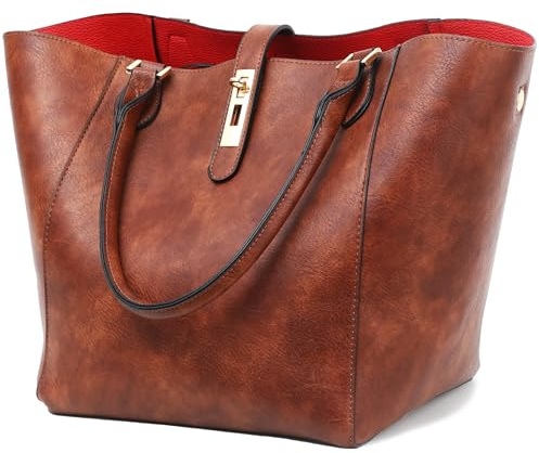sqlp Shopper Tasche Damen Groß Leder Handtasche for Women Gross Henkeltaschen Big Bag Arbeit Handtaschen für Damen Schultertaschen