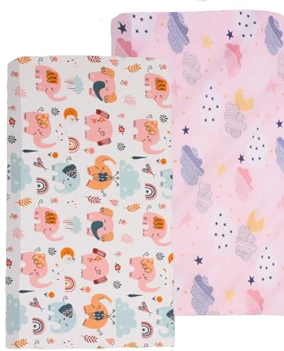 Baby Spannbettlaken Kinder Spannbetttuch 2er Pack, 60 x 120 cm Baby Spannbetttuch für Jungen, Weich Mikrofaser Spannbettlaken für Babybett Kinderbett