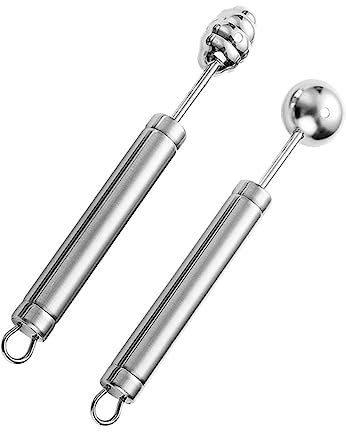 Mikinona Set Di 2 Scavini Per Melone in Acciaio Inox Per Frutta E Verdura Per Casa Bar Ristoranti Facile Da Pulire