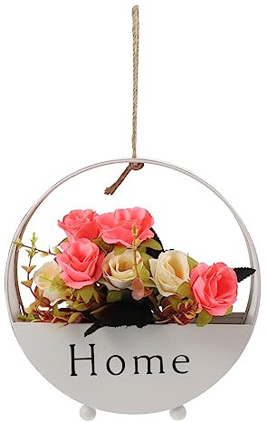 1 Set Wandbehang aus Schmiedeeisen, Wandschmuck, ästhetische Raumdekoration, Blumenleuchter mit Topf, Außenpflanze, künstliche Pflanzen, Hängedekoration, Heimdekoration, Anhänger aus Kunststoff