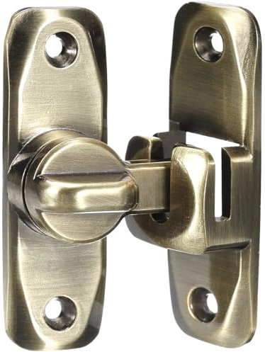 Litensh Chiusura a ribalta per porta, chiavistello per porta granaio da 90/180 gradi, serratura per porta ad angolo retto, hardware per chiavistello per porta, chiusura antiruggine spessa e robusta