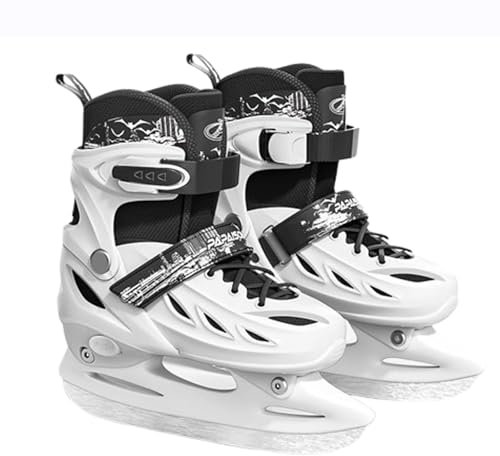 Patines de hockey sobre hielo para jóvenes,Patines ajustables para hombres y mujeres,Patines De Hielo con Sistema De Cordones Rápidos Y Hebilla De Bloqueo De Empuje para Una Sujeción Segura