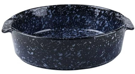 LYVQZPWLR El horno de cerámica, Fuente de lasaña redonda con asas, fuente de horno de cerámica con asas, for cazuelas, tapas, pasteles y horno(Is)