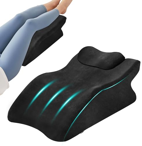 Zepphi Beinhochlagerungskissen Venenkissen, Keilkissen zum Schlafen mit Memory-Schaum, Ergonomisches Komfort-Kissen für Beine & Füße – Ideal für Sofa, Bett, Relaxen, Auszeiten & Zuhause(Schwarz)