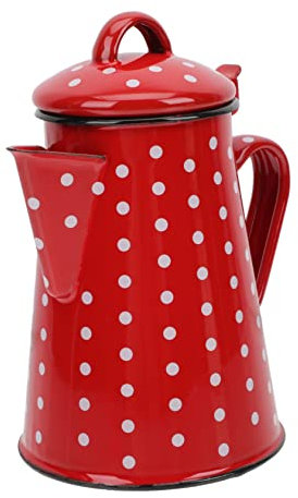 HOMOBABE Tetera Esmaltada Con Asa Aislante Antideslizante Hervidor De Agua Manual Para Café y Té Diseño Moderno Elegante y Ergonomía Cómoda Para Hogar y Cocina