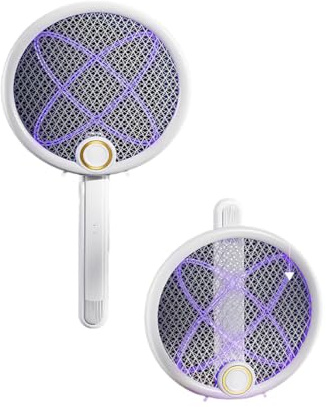 Mateju Raquette Moustique Electrique Rechargeable, Raquette Electrique Pliable Insectes avec Câble Chargement USB Contre Moustiques Mouches Mites (Étoile)