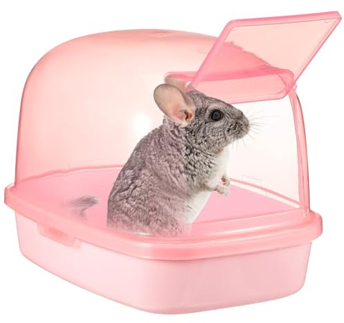 Alasum Sandbadewanne für Hamster Chinchillas Meerschweinchen Badehaus aus Kunststoff mit Hoher Wand für Kleintiere Badewanne für Hamster Sandbad