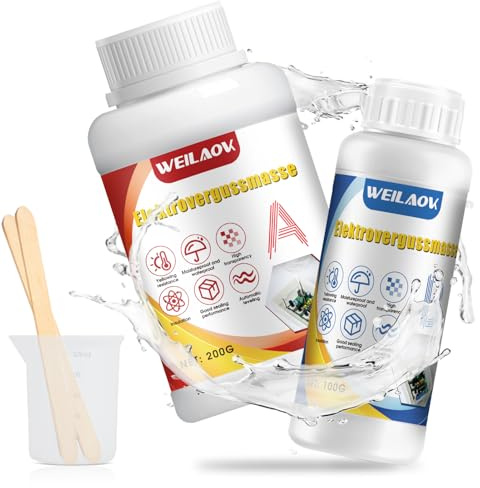 WEILAOK Mastic d'enrobage électrique, résine de coulée électrique, 300 g A+B, gel d'isolation en silicone bi-composant pour boîtes de jonction, circuits imprimés, circuits imprimés et cartes de