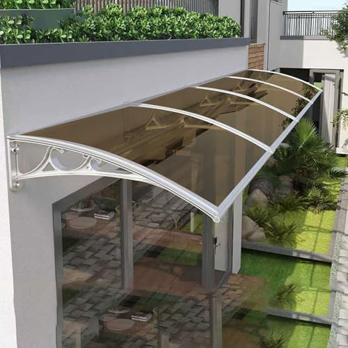 Zickdom Auvent de Porte en Aluminium - Marquise Imperméable pour Entrée,Terrasse,Patio - Extérieur