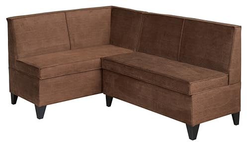 Rodnik Eckbank Look in braun, Sitzbank, Polsterbank mit Stauraum, Truhenbank 167x120 cm (kurzer Schenkel Links)