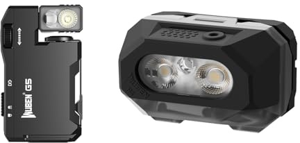 WUBEN G5 Rechargeable EDC Flashlight, 400 Lumens Dual Light Sources Mini Flashlight with RGB Light Bundle H4 LED Headlamp Rechargeable, 800 Lumens Super Bright