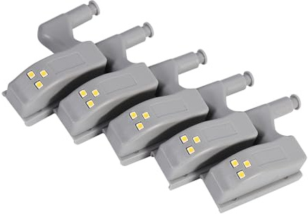 aqxreight 10Pcs Cabinet Cupboard Closet Wardrobe LED Hinge Light Home Kitchen to After and It Your to Environmental-Friendly ABS Material Easy Durable Install (Warm White)