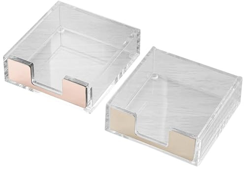 LALAFINA 2 Stück Memo-Pad-Halter Transparente Notizzettel-Box Papierhalter Für Schreibtisch Schreibtisch Organizer Bürobedarf Für Home Office Schule Und Alltag