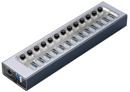Industriale 7/10/13/16 Porte USB 3.0 Hub Espansione Multipla Splitter For Prese On/Off Interruttore A Chiave Dock Caricatore Adattatore Di Alimentazione(13 USB)