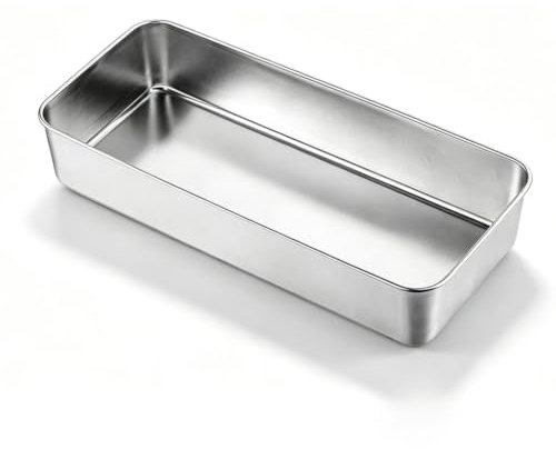 YNNHUDEEP Stampo per pane in acciaio inox, 33 x 15 x 6 cm, forma rettangolare, per torte, pane, toast, tiramisù e lasagne, sano e solido, lavabile in forno e lavabile in lavastoviglie