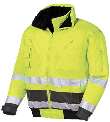 teXXor Warnschutz-Pilotenjacke Vancouver wasserdichte, winddichte Arbeitsjacke, L, gelb, 4106