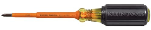KLEIN TOOLS 6334INS Isolierter Schraubendreher, #1 Kreuzschlitz-Spitze mit 10,2 cm Schaft, hergestellt in den USA