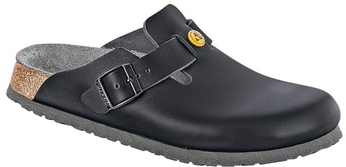 BIRKENSTOCK Boston Antistatik Naturleder, Schwarz, 41 EU Schmal