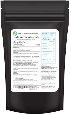 Prescribed For Life, Natural Sodium Bicarbonate (Baking Soda) Powder, 1 Lb Pouch