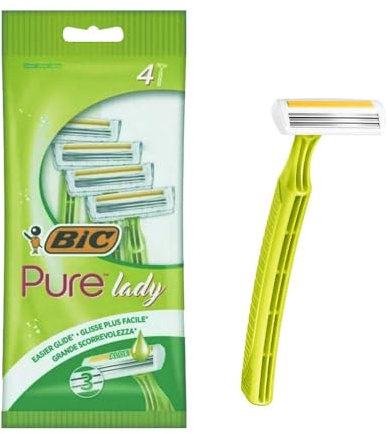 BIC 5 Stück Hüllen für 4 Rasierer Pure Lady 3 Klingen + Streifen Diamantspitze