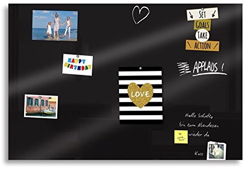 cuadros-lifestyle Markerboard/Magnettafel/Whiteboard aus Acrylglas inkl. Boardmarker und 10 Supermagneten, Größe:90x60 cm, Farbe:Schwarz