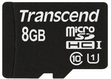 Transcend TS8GUSDU1 - 8GB MICROSDHC CLASS 10 UHS-I - MIT ADAPTER, MicroSHDC Class 10, Größe 11mm x 15mm x 1mm, Betriebsspannung 2.7V~3.6V, Betriebstemperatur - 25°C(- 13°F)~85°C(185°F), Haltbarkeit 10,000 Ein-/Ausschübe, Gewicht 0,4g, Kapazität 8GB, 60MB/s (400x)