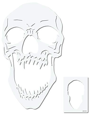 Herterich Products Airbrush Schablone für Totenkopf Skull | Tattoo und Graffiti Stencil Vorlage | Präzises Design | Wiederverwendbar und Lösemittelresistent