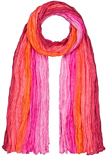 Japanwelt Seidentuch elegantes Damen Halstuch Crash-Schal 100% Seide silkroad 90 x 180 cm Verlauf Pink Orange