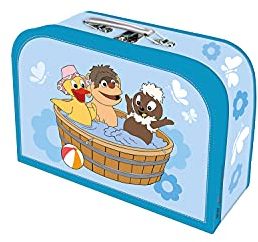 Trötsch Kinderkoffer Pittiplatsch Wanne groß Pappkoffer Koffer aus Pappe Geschenk Verpackung Gutschein Verpackung Spielkoffer Metallgriff und Metallhenkel Reisekoffer Kinder