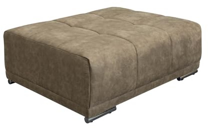invicta INTERIOR Hocker ELEGANCIA 110cm - Taupe - Microfaser | Montiert geliefert, Ziersteppung, stabile Konstruktion, hochwertiger Samtbezug, Microfaser-Bezug