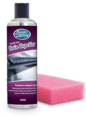 Greased Lightning Rain Repeller Windscreen Protector - Protects Windscreens from Rain, Snow, Dirt and Grime, Improves Visibility, Long Lasting Performance - 250ml