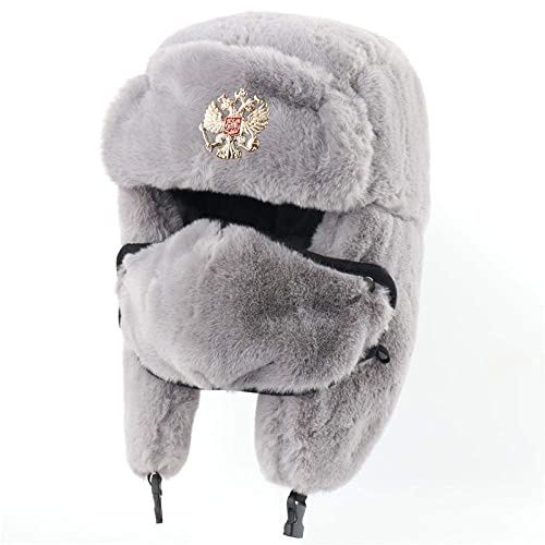Russen Mütze Herren Winter Thermal Bomber Hüte Frauen Männer Sowjetarmee Militärabzeichen Russland Hut Ohrenklappe Schneekappen