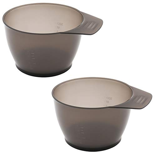lasenersm 2 Pieces Hair Color Bowl Hair Dye Bowl Hair Color Mixing Bowl Plastic Color Mixing Tint Bowl Hair Dye Bowl Applicator Bowl Hair Dyeing Coloring Tools for Home Salon, Transparent Black