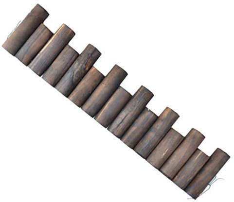 Cabilock Bordure Rondins Massifs Irréguliers Pour Jardin Clôture De Patio Fixée Par Corde
