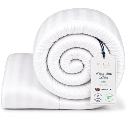 MHG Living 16.5 Tog Winter Microfibre Duvet – King (230x220cm) – Heavyweight Extra Warm Hollowfibre Quilt for Cold Weather – Hypoallergenic, Breathable & Machine Washable Bedding