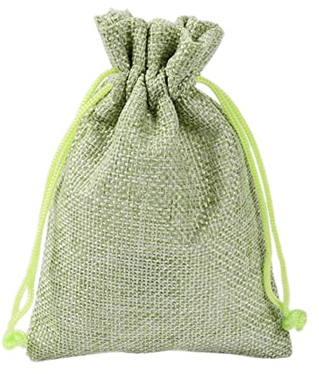 Anawakia Lot de 50 Sachets en Jute Sac à Cordon Toile de Jute Pochettes Pochettes Sachets en Lin Chanvre pour Dragée Bijoux Cadeau Mariage Baptême Anniversaire Noël 7 x 9 cm (Vert clair)
