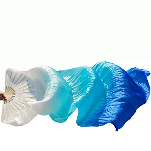 1 Paar/1 Stück Kunstseide Bauchtanz Schleier Fächer Rippen handgefertigt gefärbt Leistung lange Fächer Bauchtanz Kunstseide Fans Figur 4 1 Stück rechte Hand 120 cm